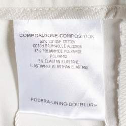 Pre Owned Gucci Off-White Stretch Cotton Paneled Tapered Trousers S