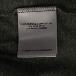 Pre Owned Gucci Grey Cotton Gucci Stripped Crew Neck Top L