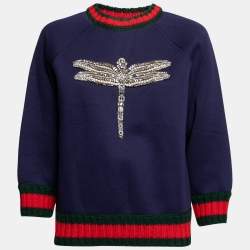 Gucci Blue Wool Tiger-Intarsia Jumper L Gucci | The Luxury Closet