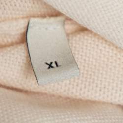 Pre Owned Gucci Cream Wool Lurex Web Stripe Trimmed Button Front Cardigan XL