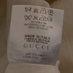 Pre Owned Gucci White Cotton Long Sleeve Blazer M