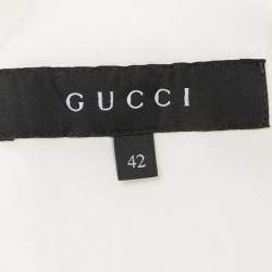 Pre Owned Gucci White Cotton Long Sleeve Blazer M
