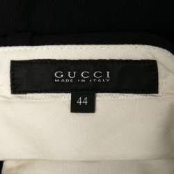 Pre Owned Gucci Black Cotton Stretch Tailored Trousers M
