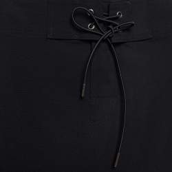 Pre Owned Gucci Black Wool Zip Detail Skirt S 