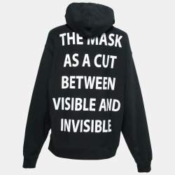 Pre Owned Gucci Black Cotton Printed Manifesto Oversized Hoodie L