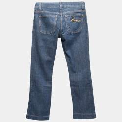 Pre Owned Gucci Blue Denim Flared Hem Jeans S