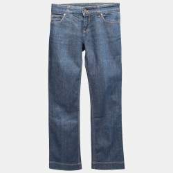 Pre Owned Gucci Blue Denim Flared Hem Jeans S