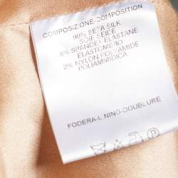 Pre Owned Gucci Salmon Pink Silk Pleated Skirt Suit M/L