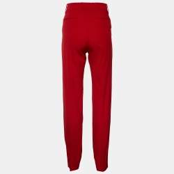 Pre Owned Gucci Red Wool Tapered Trousers S