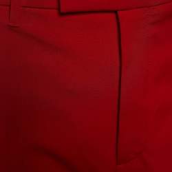 Pre Owned Gucci Red Wool Tapered Trousers S