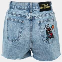 Gucci Blue Denim Donald Duck Eco Shorts M