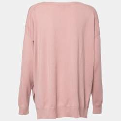 Pre Owned Gucci Pink Cashmere Crew Neck Long Sleeve Sweater L