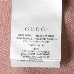 Pre Owned Gucci Pink Cashmere Crew Neck Long Sleeve Sweater L