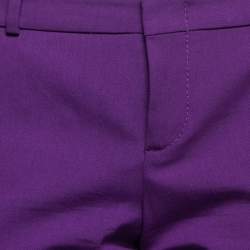 Pre Owned Gucci Purple Wool Flared Hem Trousers S