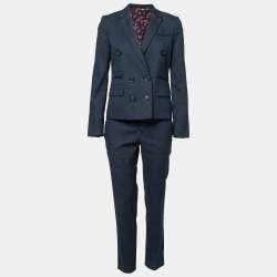 Gucci Navy Blue Linen Pant Suit M 