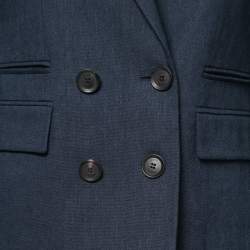 Gucci Navy Blue Linen Pant Suit M 