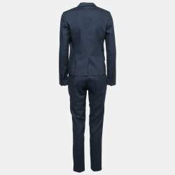 Gucci Navy Blue Linen Pant Suit M 