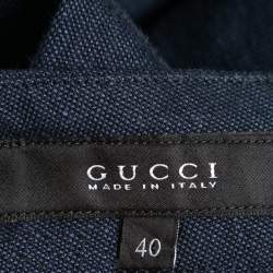 Gucci Navy Blue Linen Pant Suit M 