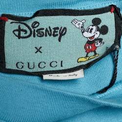 Pre Owned Gucci x Disney Blue Mickey & Minnie Mouse Print T-Shirt S