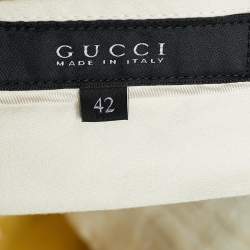 Pre Owned Gucci Yellow Ochre Wool Slim Fit Pants M/Waist - 34"