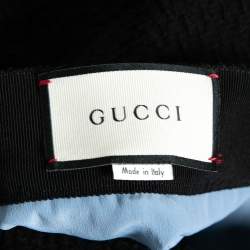 Pre Owned Gucci Black Tweed A-Line Short Skirt S