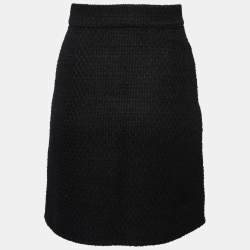 Pre Owned Gucci Black Tweed A-Line Short Skirt S
