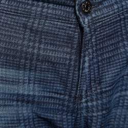 Gucci Dark Blue Houndstooth Print Denim New Leggings Fit Jeans M/Waist - 35.5"