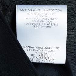 Pre Owned Gucci Black Cady Ruched Belt Detail Knee-Length Skirt S