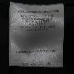 Pre Owned Gucci Black Cotton Overlay Detail Skirt M