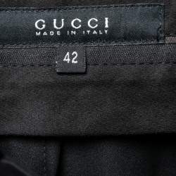 Pre Owned Gucci Black Silk Bootcut Leg Trousers M