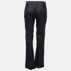 Pre Owned Gucci Black Silk Bootcut Leg Trousers M
