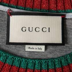 Pre Owned Gucci Multicolor Floral Printed Cotton Tiger Sequin Embellished Sweatshirt M