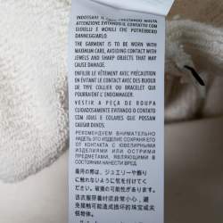 Pre Owned Gucci Cream Cotton Sequin Logo Embellished Hoodie M