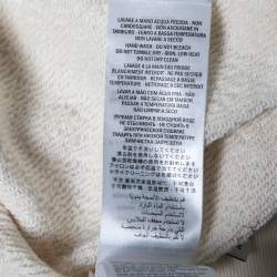 Pre Owned Gucci Cream Cotton Sequin Logo Embellished Hoodie M