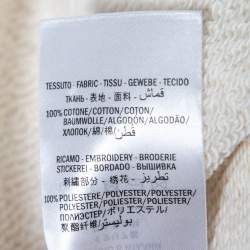 Pre Owned Gucci Cream Cotton Sequin Logo Embellished Hoodie M
