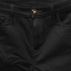 Pre Owned Gucci Black Stretch Denim Floral Embroidered Skinny Jeans S Waist 27"