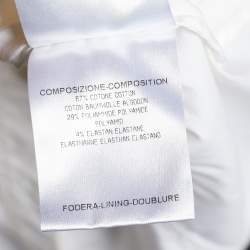 Pre Owned Gucci White Cotton Plunge Neck Blouse S