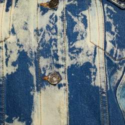 Gucci Blue Acid Wash Denim Studded Denim Jacket S