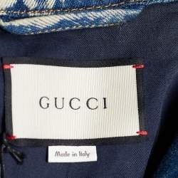 Gucci Blue Acid Wash Denim Studded Denim Jacket S