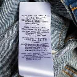 Gucci Blue Acid Wash Denim Studded Denim Jacket S