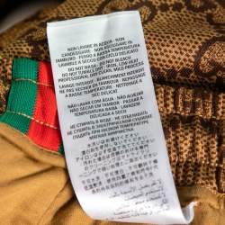 Pre Owned Gucci Light Brown GG Supreme Web Trim Track Pants S