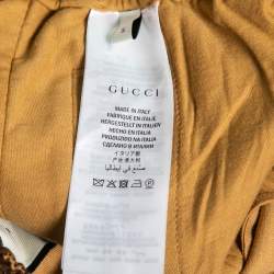 Pre Owned Gucci Light Brown GG Supreme Web Trim Track Pants S