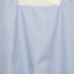 Gucci Blue Striped Cotton Contrast Paneled Long Sleeve Shirt L