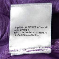 Pre Owned Gucci Purple Cotton Belted Trousers M   