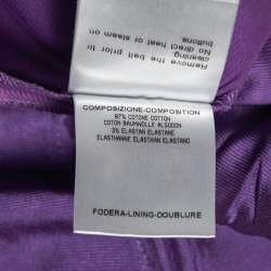 Pre Owned Gucci Purple Cotton Belted Trousers M   