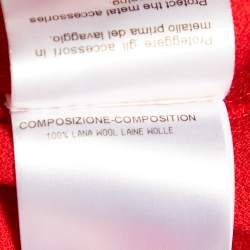 Pre Owned Gucci Red Wool Belt Detail Palazzo Pants M