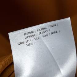 Pre Owned Gucci Mustard Yellow Silk Crepe Sleeveless Draped Neck Top S