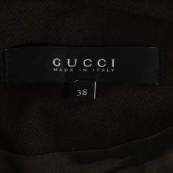 Pre Owned Gucci Dark Brown GG Monogram Velvet Mini Skirt S