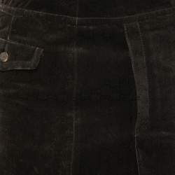 Pre Owned Gucci Dark Brown GG Monogram Velvet Mini Skirt S