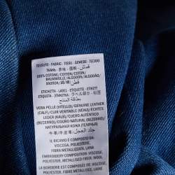 Pre Owned Gucci Blue Bee Butterfly Patched Denim Flared Leg Jeans S Waist 30.5"